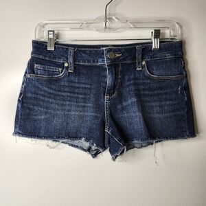 PAIGE Bobby Shorts Women 26 Dark Wash Denim Cutoff Country Western Cowgirl Boho